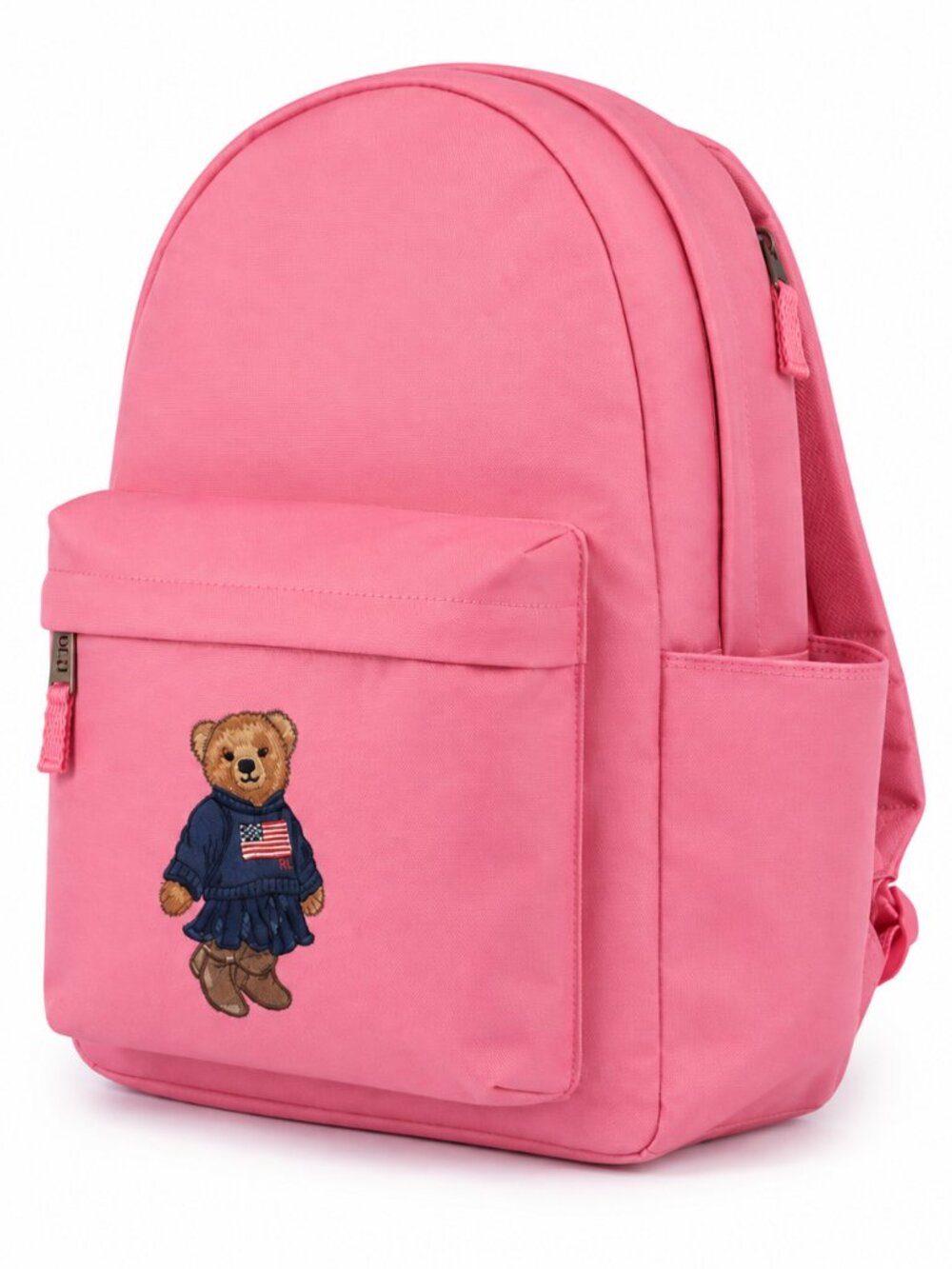 Polo Ralph Lauren Girls Polo Bear Canvas Backpack Baja Pink Full Size Bag New